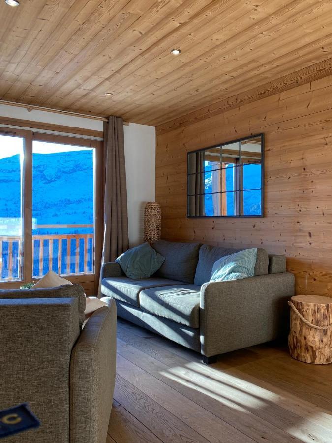 Vue panoramique sur les montagnes plein Sud - T2 Skis aux pieds, Piscine, Jacuzzi Flaine Extérieur photo